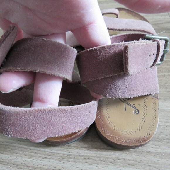 FREE PEOPLE Torrence Ankle Wrap Suede Sandals in Mauve Purple Boho - Size US 6.5 - Picture 13 of 16